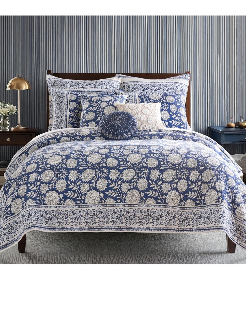 Levtex Home Adare Denim Reversible Full/Queen Quilt Set